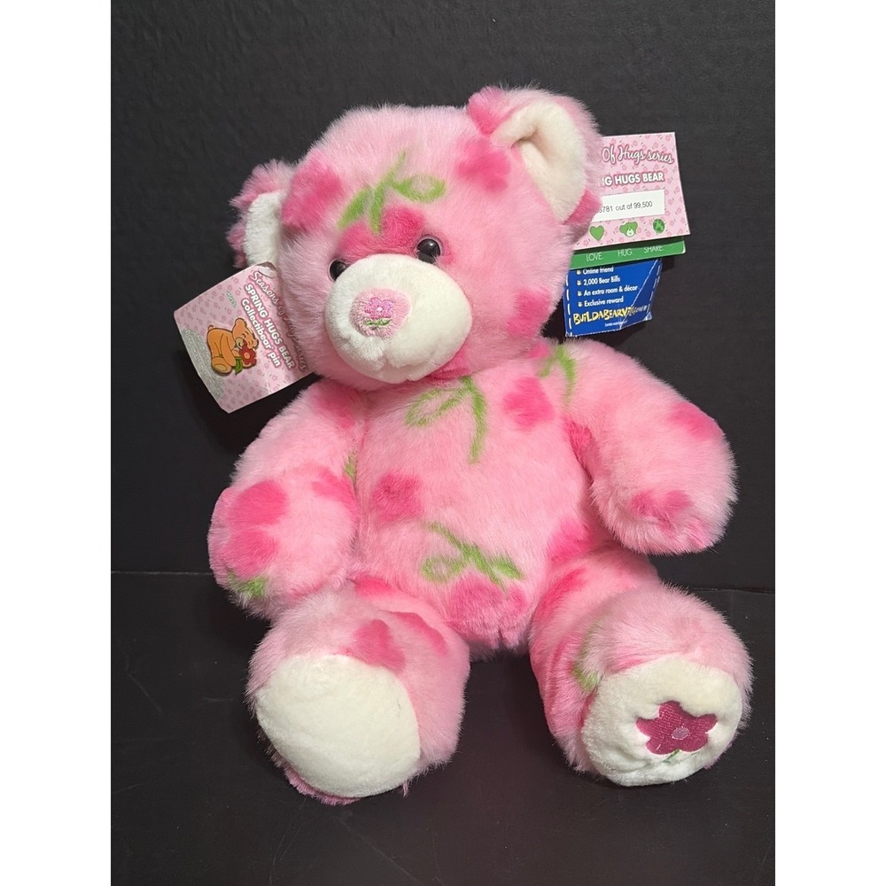 Build-A-Bear Spring Hugs LE #58781/99500 w/ Rare Collectable Pin Floral Retired